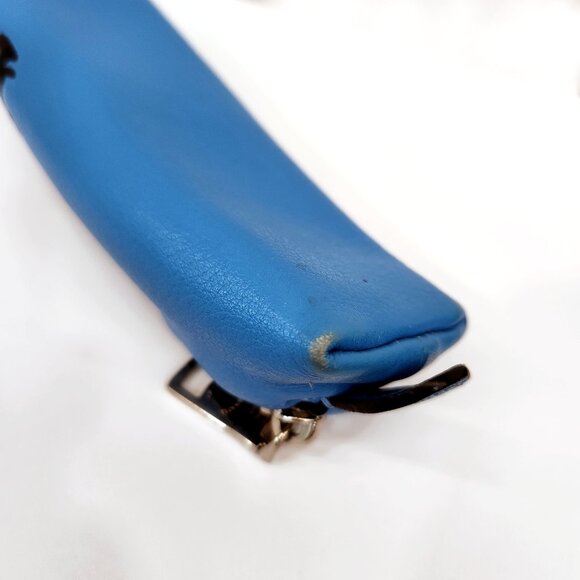 Coach X Peanuts Snoopy Leather Pencil Case 64417 Blue Black Silver Cosmetic Case - Picture 13 of 14